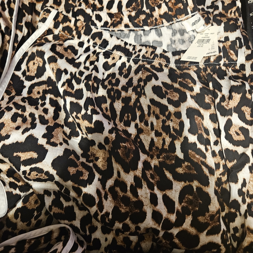 Aerie Animal Print Satin Pants